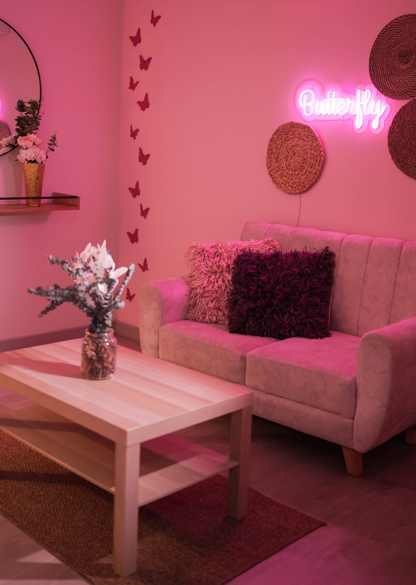 Sala lounge rosa